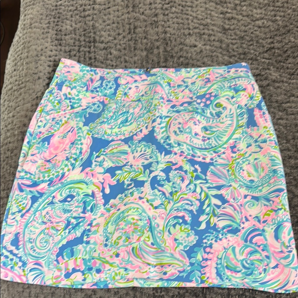 Lilly Pulitzer Women's Blue and Pink Paisley Skirt